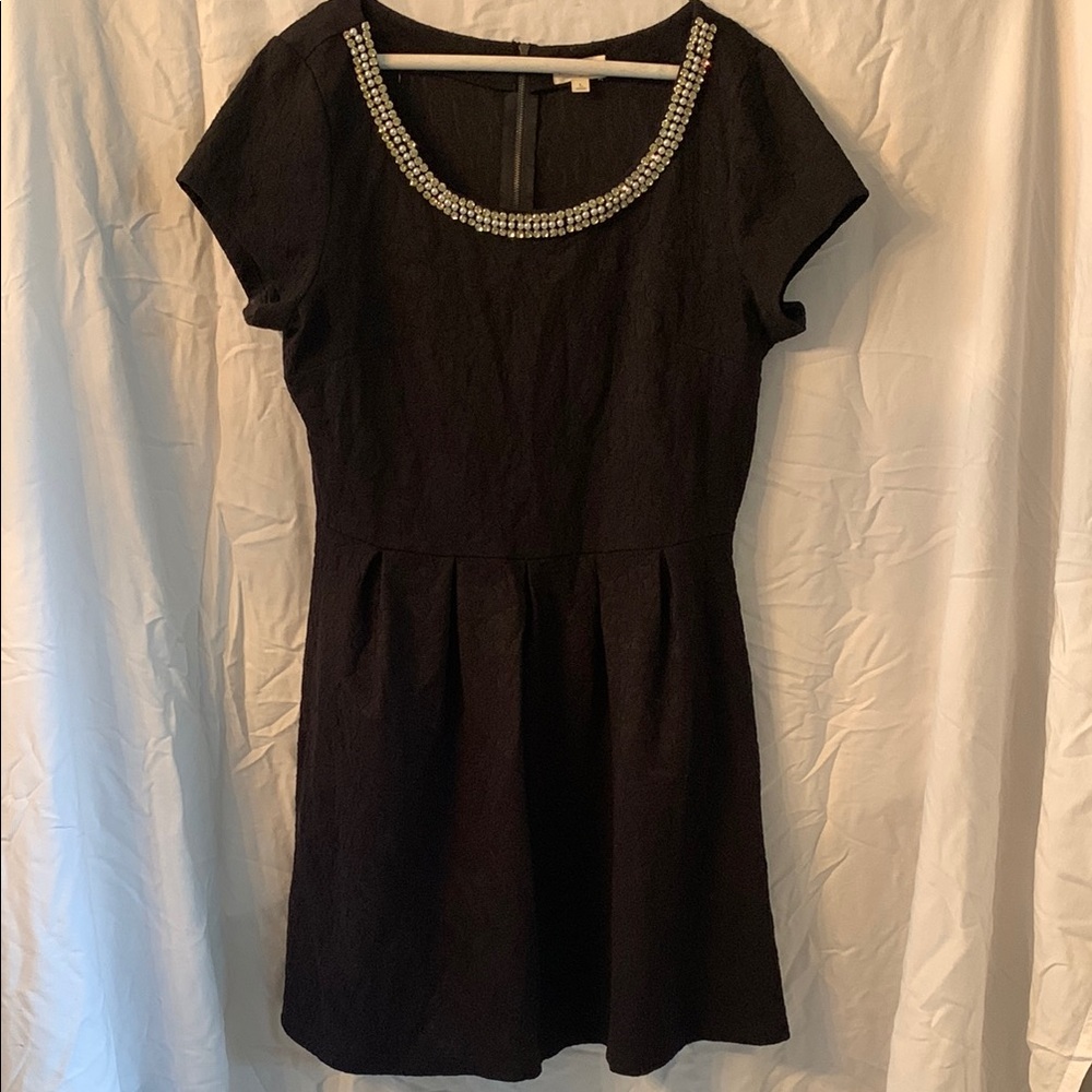 Maison Jules Black Cocktail Mini Dress Fit and Flare